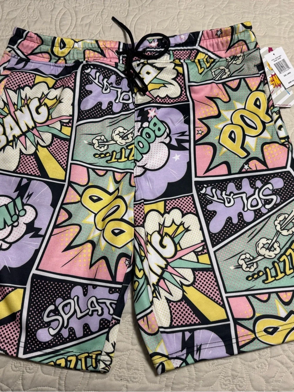 Comic Pop Art Swim Trunks - Pastel Multicolor